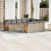 Image de Vidaxl Salon De Jardin 11 Pcs Avec Coussins Beige RÃ©sine TressÃ©e