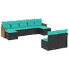 Image de Vidaxl Salon De Jardin 9 Pcs Avec Coussins Noir RÃ©sine TressÃ©e