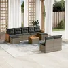 Image de Vidaxl Salon De Jardin Avec Coussins 10 Pcs Gris RÃ©sine TressÃ©e