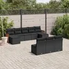 Image de Vidaxl Salon De Jardin 10 Pcs Avec Coussins Noir RÃ©sine TressÃ©e