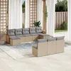 Image de Vidaxl Salon De Jardin Avec Coussins 10 Pcs Beige RÃ©sine TressÃ©e
