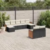 Image de Vidaxl Salon De Jardin 9 Pcs Avec Coussins Noir RÃ©sine TressÃ©e