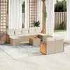 Image de Vidaxl Salon De Jardin Avec Coussins 10 Pcs Beige RÃ©sine TressÃ©e