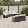 Image de Vidaxl Salon De Jardin 10 Pcs Avec Coussins Noir RÃ©sine TressÃ©e