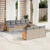 Image de Vidaxl Salon De Jardin Avec Coussins 10 Pcs Beige RÃ©sine TressÃ©e