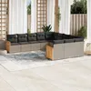 Image de Vidaxl Salon De Jardin 11 Pcs Avec Coussins Gris RÃ©sine TressÃ©e