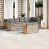 Image de Vidaxl Salon De Jardin Avec Coussins 12 Pcs Beige RÃ©sine TressÃ©e
