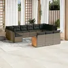 Image de Vidaxl Salon De Jardin Avec Coussins 13 Pcs Gris RÃ©sine TressÃ©e