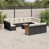 Image de Vidaxl Salon De Jardin Avec Coussins 14 Pcs Noir RÃ©sine TressÃ©e