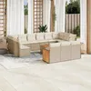 Image de Vidaxl Salon De Jardin Avec Coussins 14 Pcs Beige RÃ©sine TressÃ©e