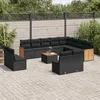 Image de Vidaxl Salon De Jardin Avec Coussins 13 Pcs Noir RÃ©sine TressÃ©e