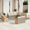 Image de Vidaxl Salon De Jardin 11 Pcs Avec Coussins Beige RÃ©sine TressÃ©e