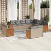 Image de Vidaxl Salon De Jardin Avec Coussins 12 Pcs Beige RÃ©sine TressÃ©e