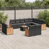Image de Vidaxl Salon De Jardin Avec Coussins 13 Pcs Noir RÃ©sine TressÃ©e
