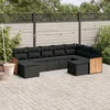 Image de Vidaxl Salon De Jardin 9 Pcs Avec Coussins Noir RÃ©sine TressÃ©e