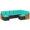 Image de Vidaxl Salon De Jardin 9 Pcs Avec Coussins Noir RÃ©sine TressÃ©e