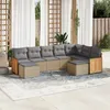 Image de Vidaxl Salon De Jardin Avec Coussins 9 Pcs Beige RÃ©sine TressÃ©e