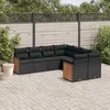 Image de Vidaxl Salon De Jardin 8 Pcs Avec Coussins Noir RÃ©sine TressÃ©e
