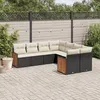 Image de Vidaxl Salon De Jardin 8 Pcs Avec Coussins Noir RÃ©sine TressÃ©e