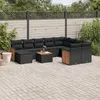 Image de Vidaxl Salon De Jardin 11 Pcs Avec Coussins Noir RÃ©sine TressÃ©e