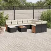 Image de Vidaxl Salon De Jardin 11 Pcs Avec Coussins Noir RÃ©sine TressÃ©e