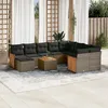 Image de Vidaxl Salon De Jardin 11 Pcs Avec Coussins Gris RÃ©sine TressÃ©e