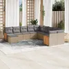 Image de Vidaxl Salon De Jardin 11 Pcs Avec Coussins Beige RÃ©sine TressÃ©e