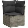 Image de Vidaxl Salon De Jardin 11 Pcs Avec Coussins Gris RÃ©sine TressÃ©e