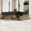 Image de Vidaxl Salon De Jardin Avec Coussins 12 Pcs Gris RÃ©sine TressÃ©e