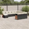 Image de Vidaxl Salon De Jardin 12 Pcs Avec Coussins Noir RÃ©sine TressÃ©e