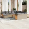 Image de Vidaxl Salon De Jardin Avec Coussins 13 Pcs Beige RÃ©sine TressÃ©e