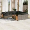 Image de Vidaxl Salon De Jardin Avec Coussins 13 Pcs Gris RÃ©sine TressÃ©e