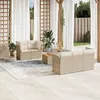 Image de Vidaxl Salon De Jardin Avec Coussins 6 Pcs Beige RÃ©sine TressÃ©e