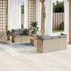 Image de Vidaxl Salon De Jardin Avec Coussins 6 Pcs Beige RÃ©sine TressÃ©e