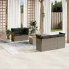 Image de Vidaxl Salon De Jardin 6 Pcs Avec Coussins Gris RÃ©sine TressÃ©e