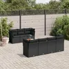 Image de Vidaxl Salon De Jardin 8 Pcs Avec Coussins Noir RÃ©sine TressÃ©e