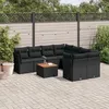 Image de Vidaxl Salon De Jardin 9 Pcs Avec Coussins Noir RÃ©sine TressÃ©e