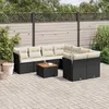 Image de Vidaxl Salon De Jardin 9 Pcs Avec Coussins Noir RÃ©sine TressÃ©e