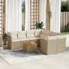 Image de Vidaxl Salon De Jardin Avec Coussins 9 Pcs Beige RÃ©sine TressÃ©e