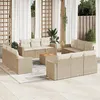 Image de Vidaxl Salon De Jardin Avec Coussins 13 Pcs Beige RÃ©sine TressÃ©e
