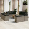 Image de Vidaxl Salon De Jardin Avec Coussins 13 Pcs Gris RÃ©sine TressÃ©e