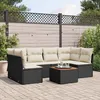 Image de Vidaxl Salon De Jardin 7 Pcs Avec Coussins Noir RÃ©sine TressÃ©e