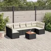Image de Vidaxl Salon De Jardin 8 Pcs Avec Coussins Noir RÃ©sine TressÃ©e