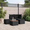 Image de Vidaxl Salon De Jardin 5 Pcs Avec Coussins Noir RÃ©sine TressÃ©e