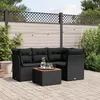 Image de Vidaxl Salon De Jardin 5 Pcs Avec Coussins Noir RÃ©sine TressÃ©e