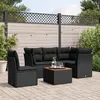 Image de Vidaxl Salon De Jardin 6 Pcs Avec Coussins Noir RÃ©sine TressÃ©e