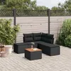 Image de Vidaxl Salon De Jardin 6 Pcs Avec Coussins Noir RÃ©sine TressÃ©e