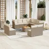 Image de Vidaxl Salon De Jardin Avec Coussins 12 Pcs Beige RÃ©sine TressÃ©e