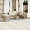Image de Vidaxl Salon De Jardin Avec Coussins 10 Pcs Beige RÃ©sine TressÃ©e