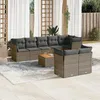 Image de Vidaxl Salon De Jardin 9 Pcs Avec Coussins Gris RÃ©sine TressÃ©e
